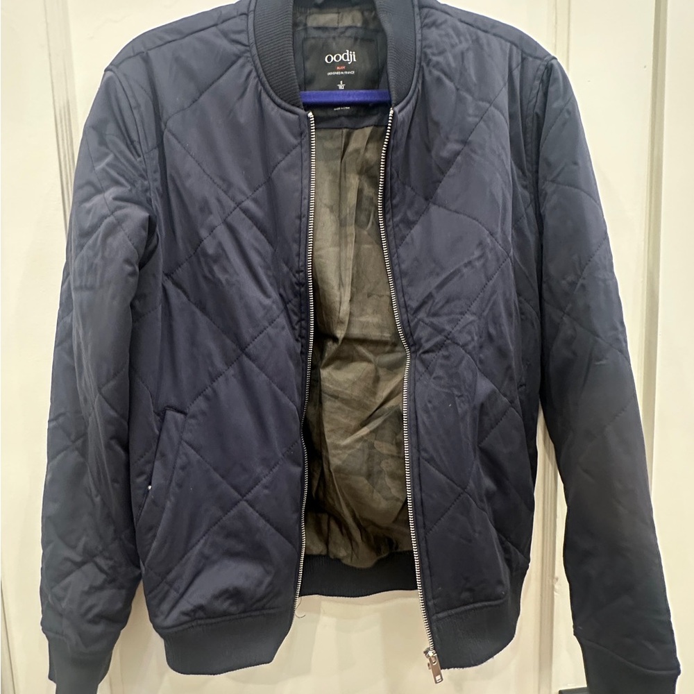 Oodji Men's Quilted Navy Bomber Jacket